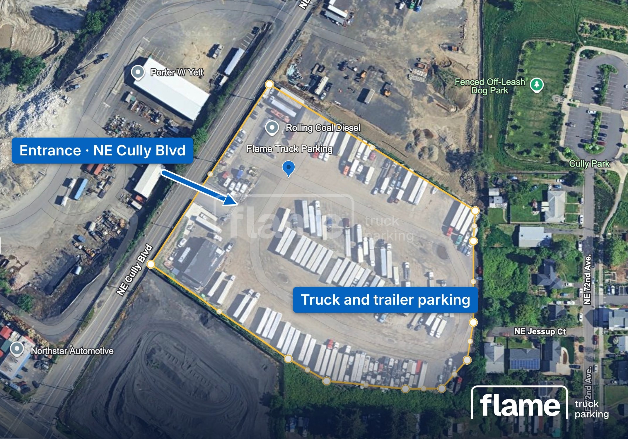 PDX Truck Yard truck parking in Portland, OR